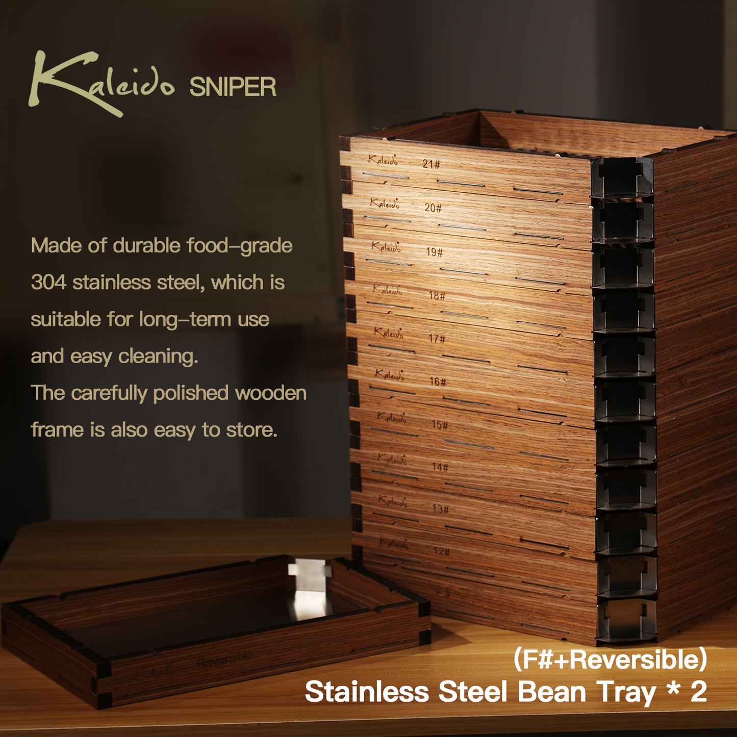 Kaleido Green Coffee Bean Grading Screen with Suitcase